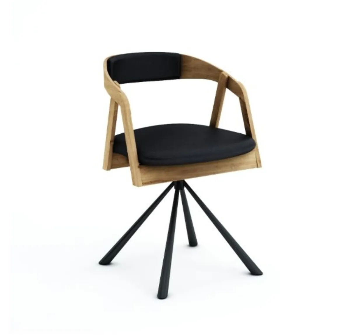 Vanguard Oak Swivel Dining Armchair – Modern Wood - Image 4