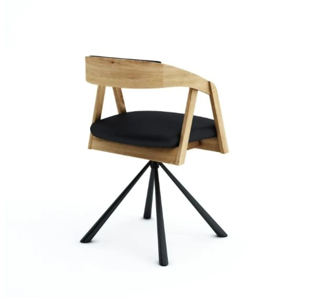 Vanguard Oak Swivel Dining Armchair – Modern Wood - Image 1