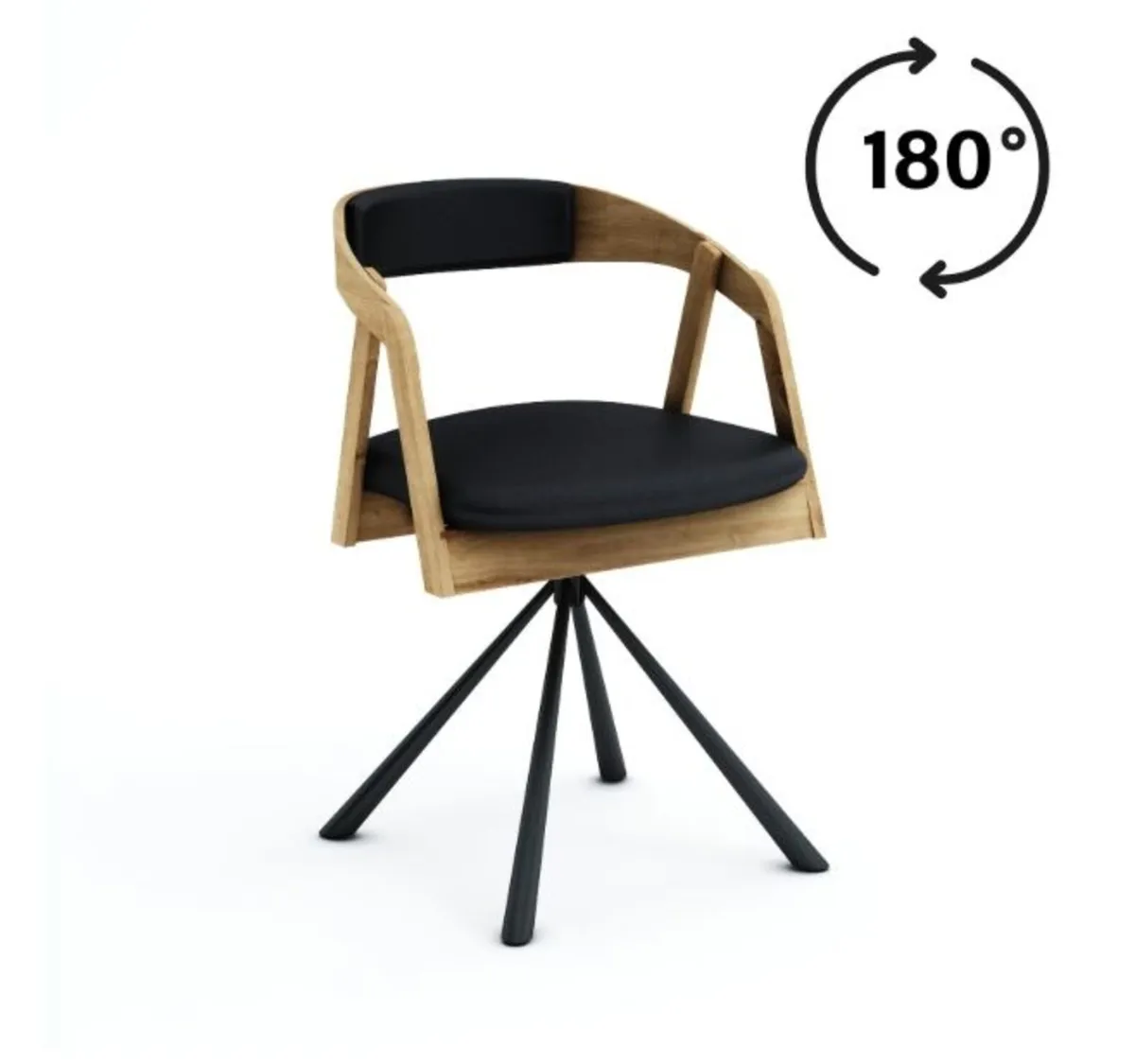 Vanguard Oak Swivel Dining Armchair – Modern Wood - Image 2