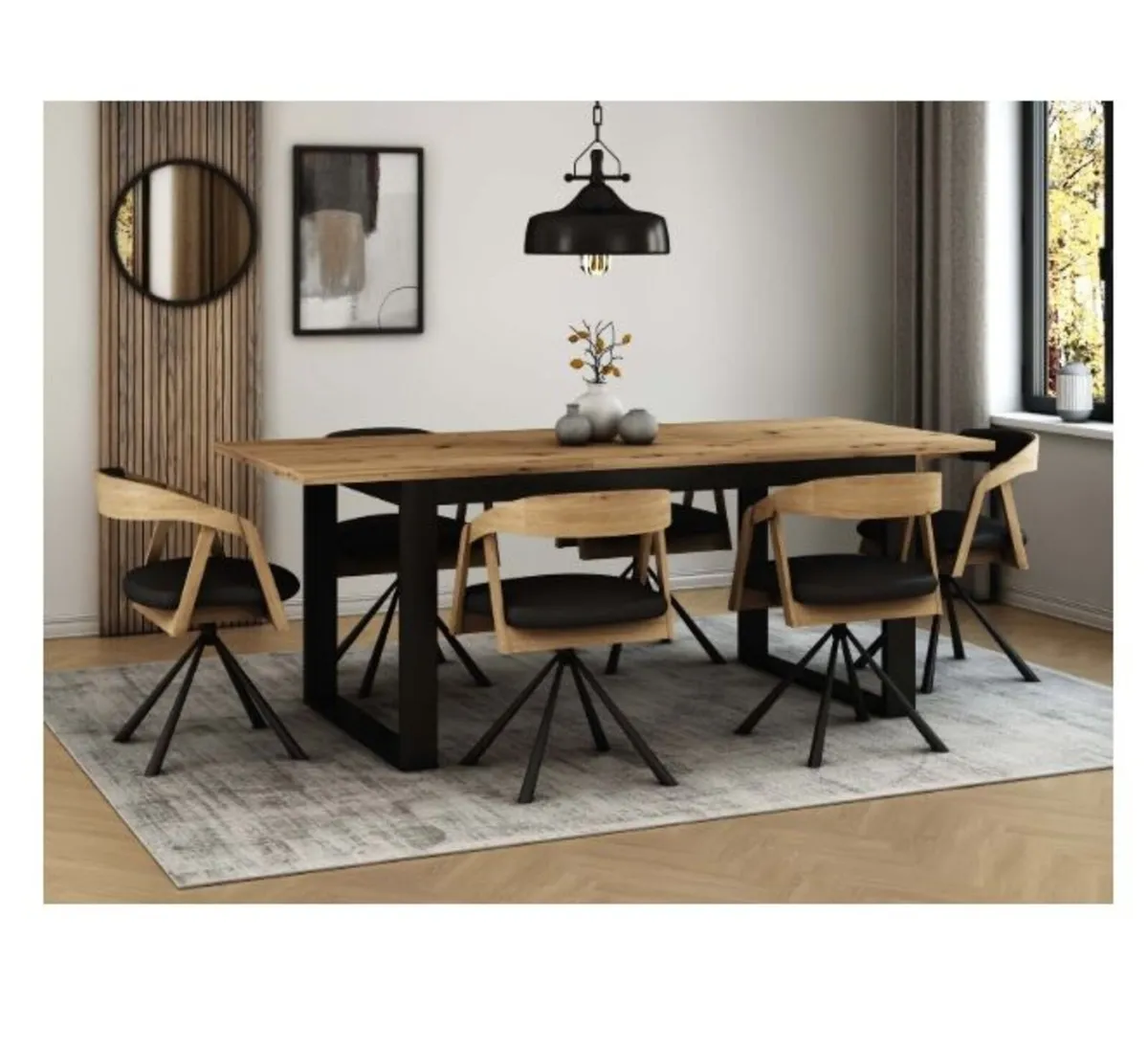 Vanguard Oak Swivel Dining Armchair – Modern Wood - Image 3