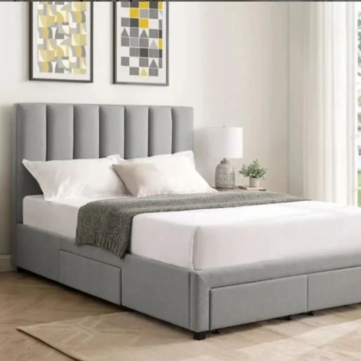 Hove Grey Storage Bedframe / 2 Sizes - Image 2