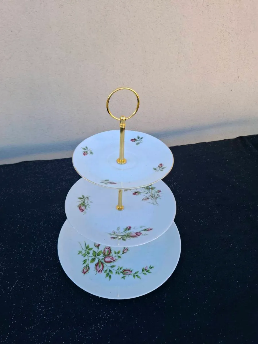 Homemade rose china cake stand - Image 2