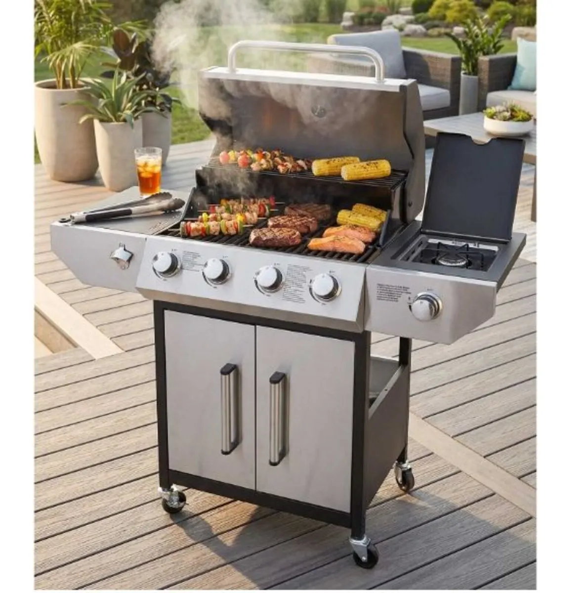 RoyalFlame 4+1 Gas BBQ Grill Station – Professiona - Image 1