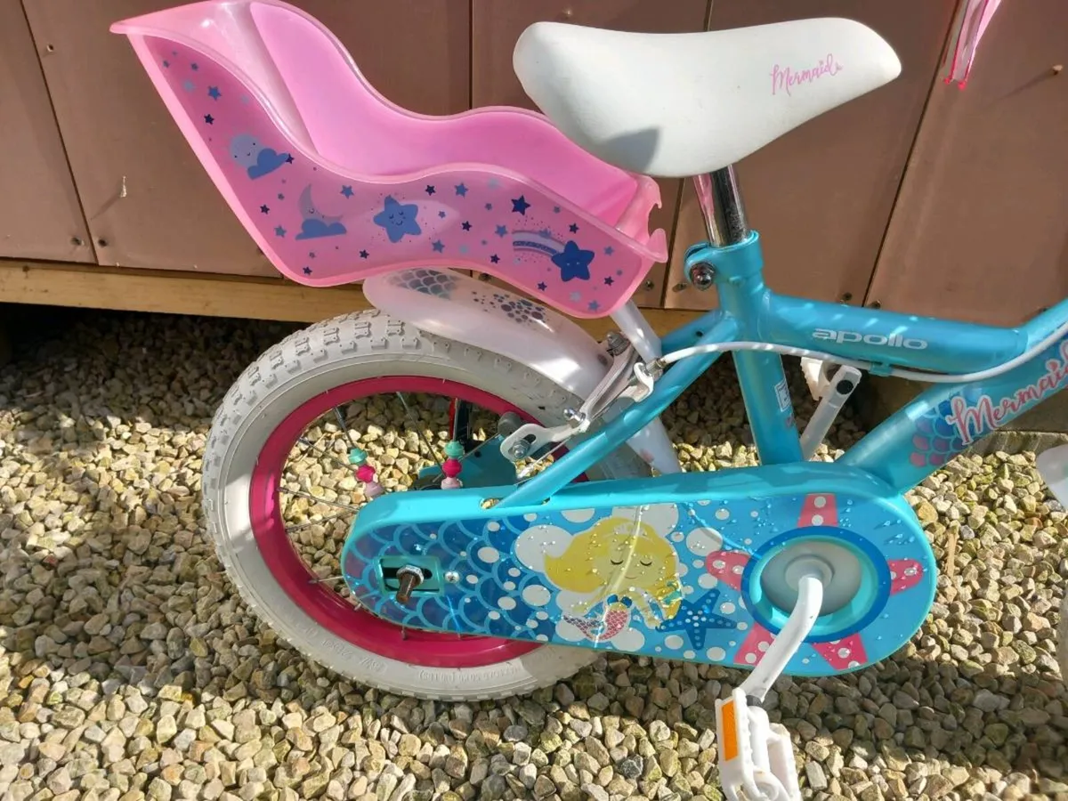 Kids mermaid bike size 14 inch wheels - Image 3