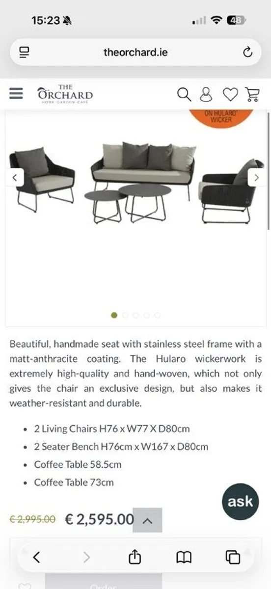 garden furniture lounge set - Image 1