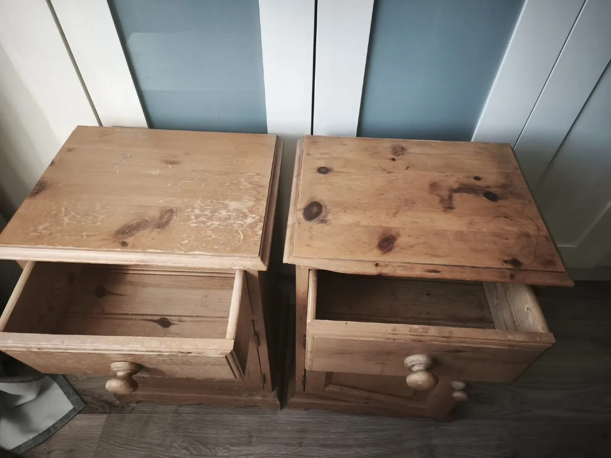 Wooden bedside dresser set - Image 2