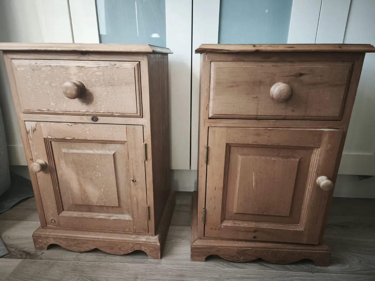 Wooden bedside dresser set - Image 1