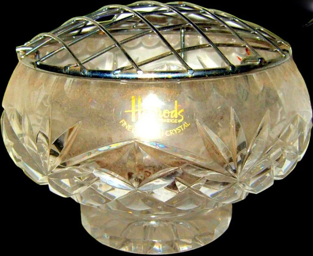 Vintage Harrods Crystal Rose Bowl - Image 4