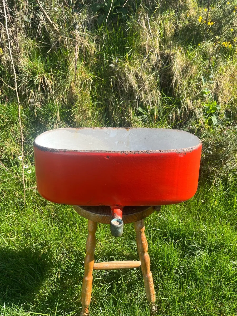 Vintage Enamel coated Preserving Tub - Image 2