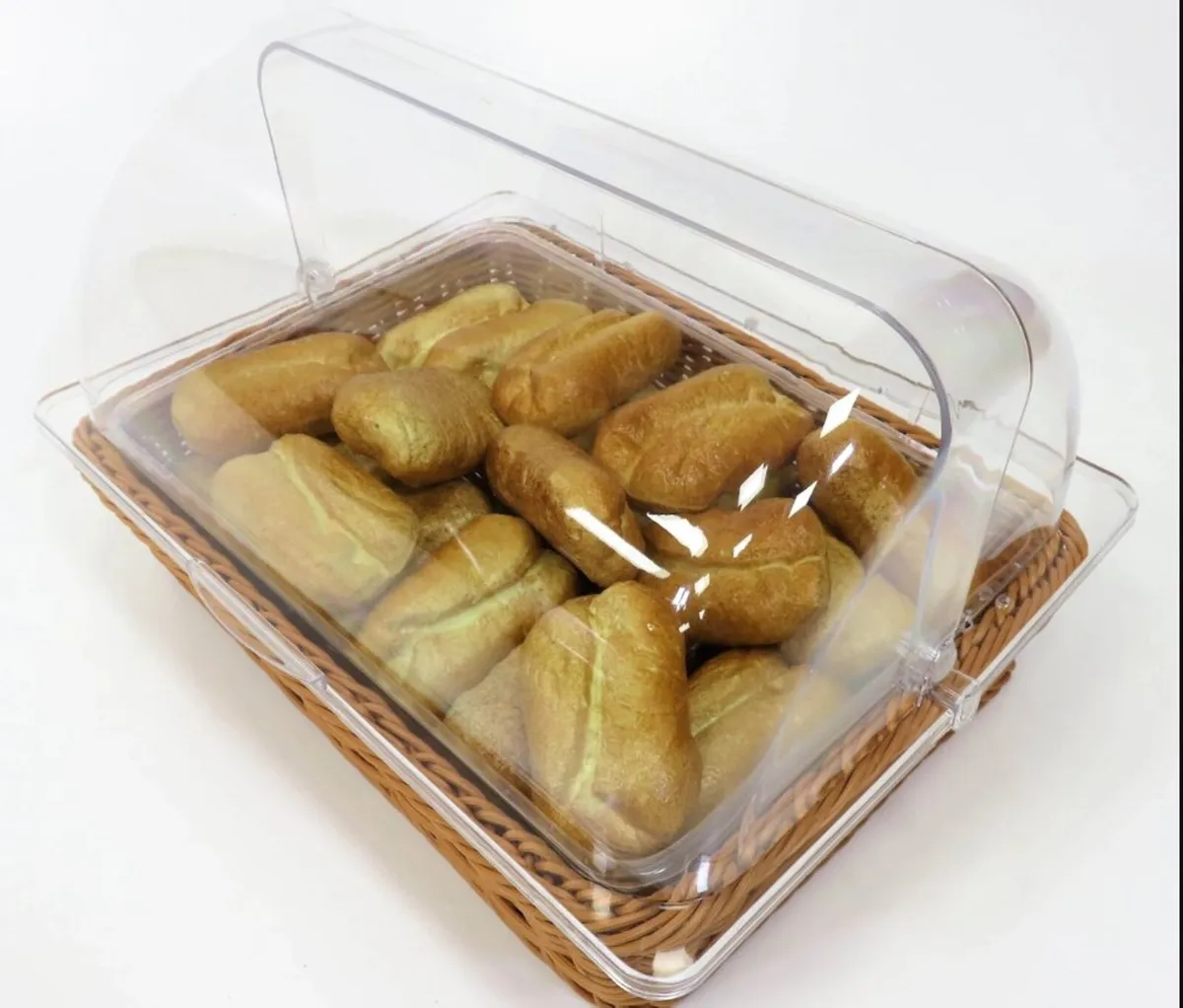 Polywicker basket with a transparent lid - Image 1