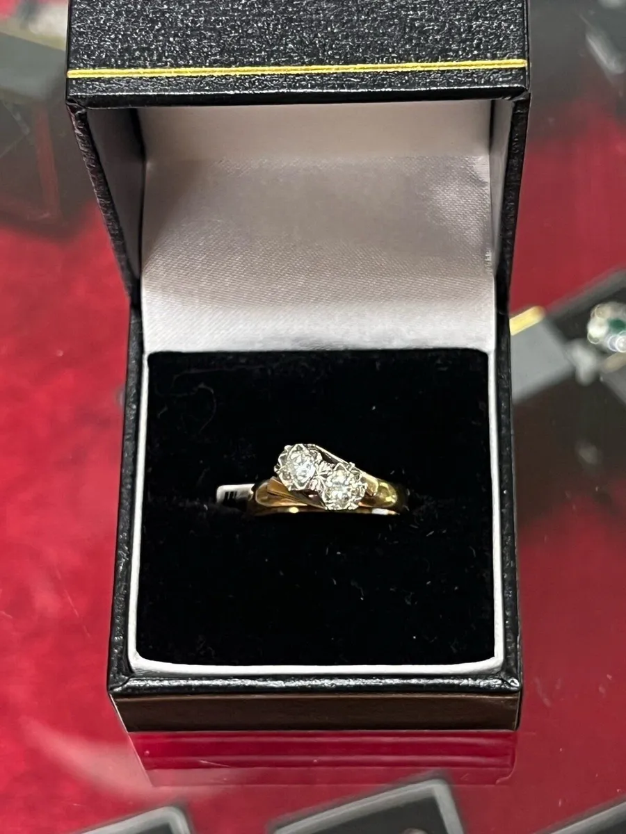18k gold vintage diamond ring. - Image 4