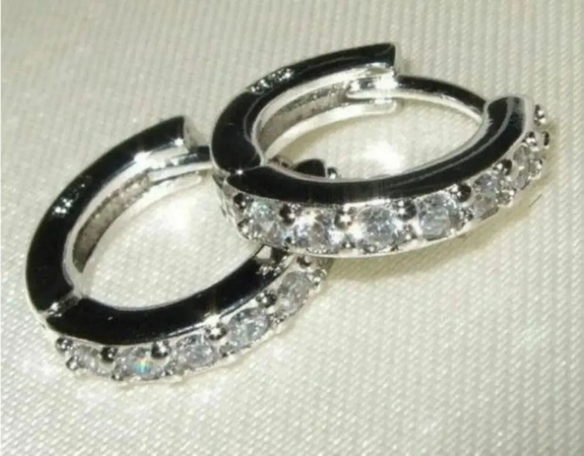 Hallmarked Silver 'Huggie' Earrings - Image 3