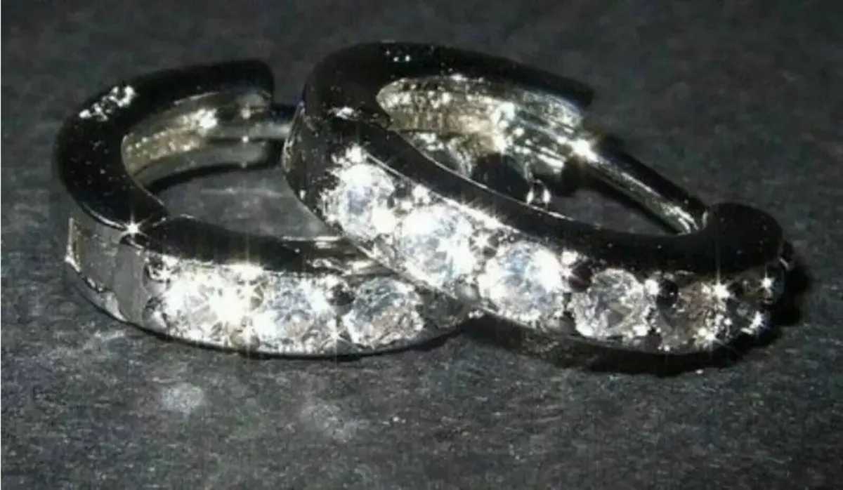 Hallmarked Silver 'Huggie' Earrings - Image 4