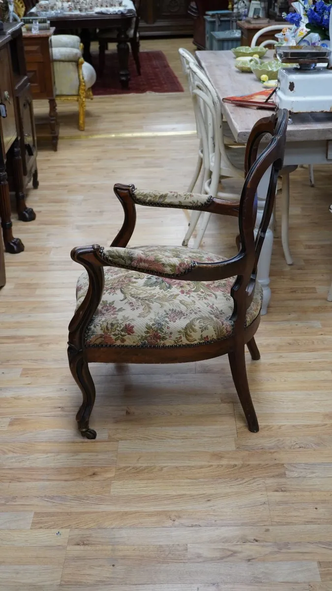 Antique 19th Century French Walnut Armchair - Image 3