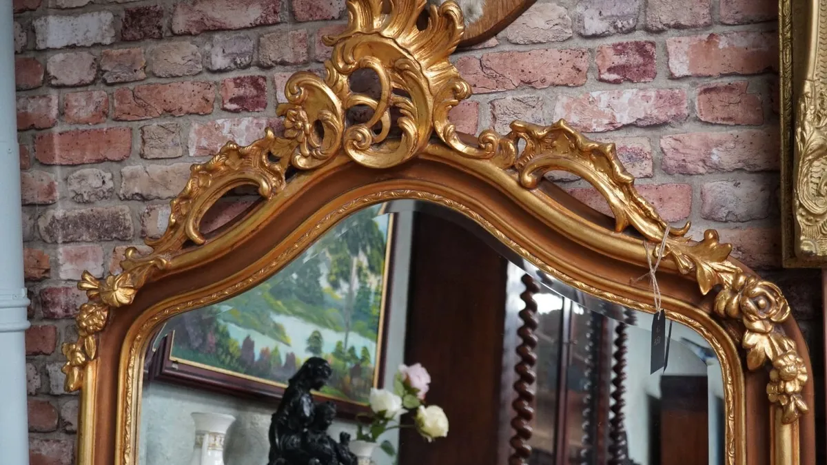 Large Bronzed & Gilt Mirror - Image 3