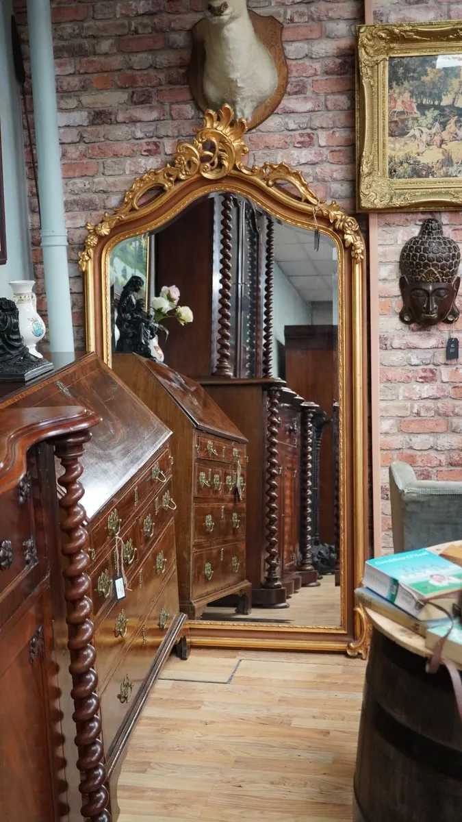 Large Bronzed & Gilt Mirror - Image 1