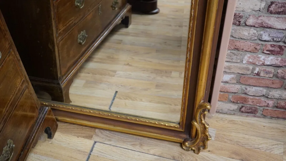 Large Bronzed & Gilt Mirror - Image 4