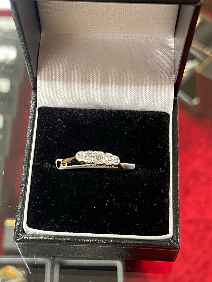 18k gold vintage diamond ring - Image 1