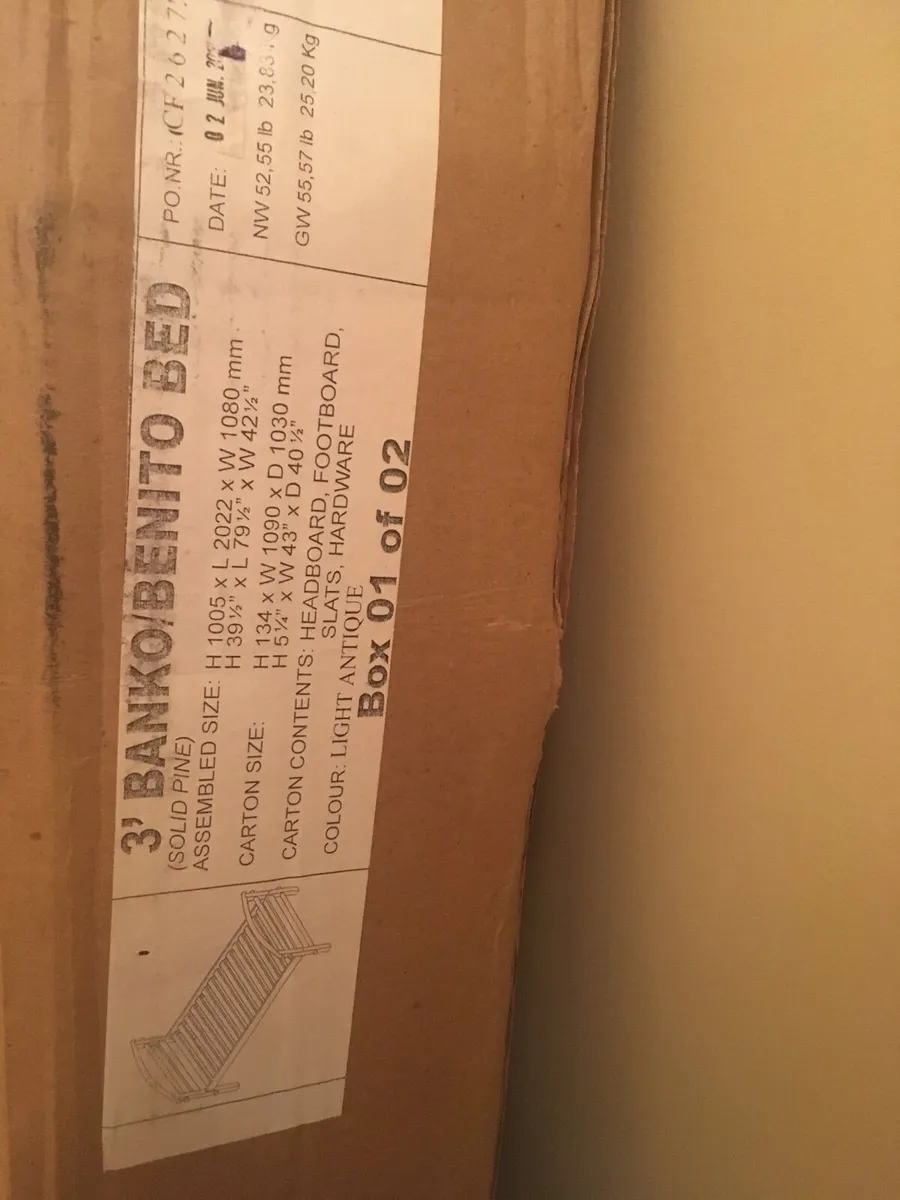 New Single 3’ Wooden Bed Frame x 2 - Image 3