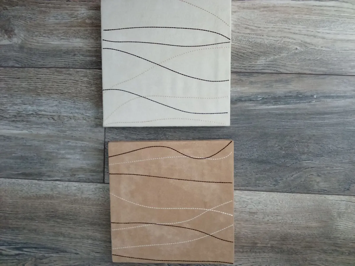 3 Suede Leather Covered Frames. - Image 3