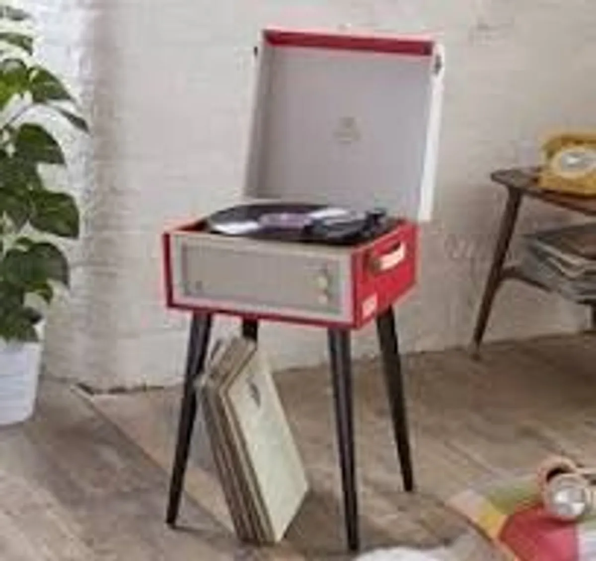 Red Record Player Vintage Style