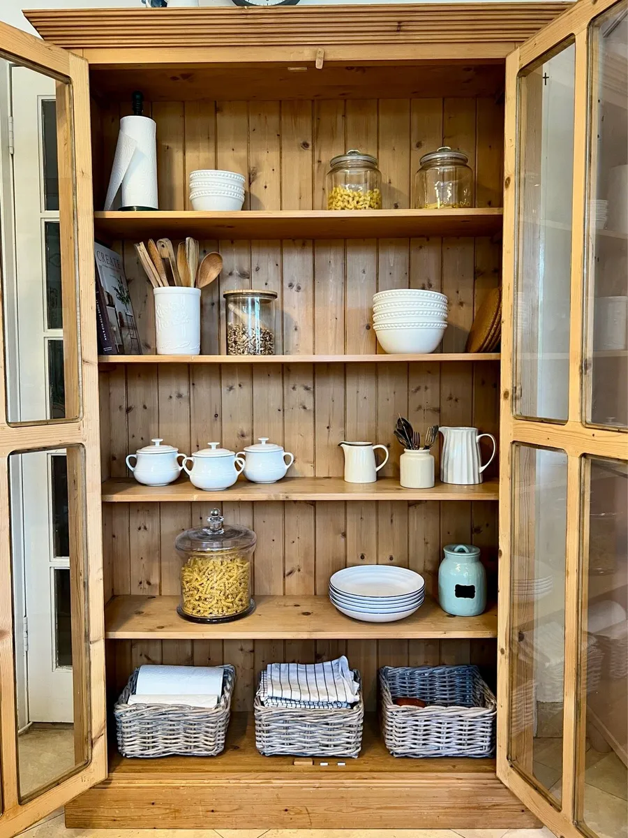 Vintage waxed pine cabinet - Image 1