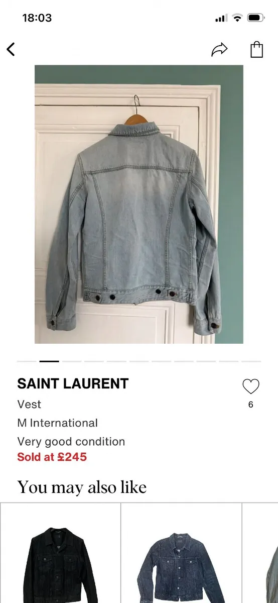 Men’s Saint Laurent denim jacket - Image 2