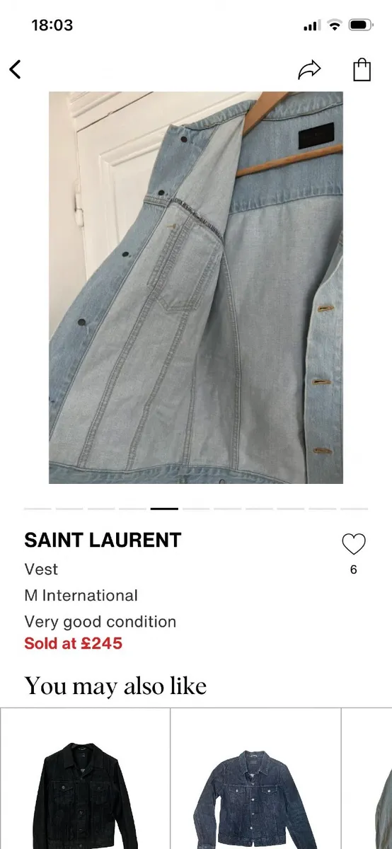 Men’s Saint Laurent denim jacket - Image 3