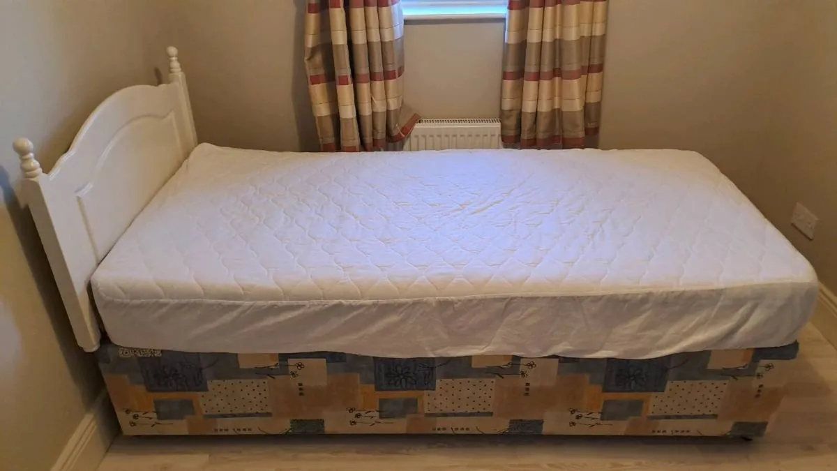 Single bed and mattress