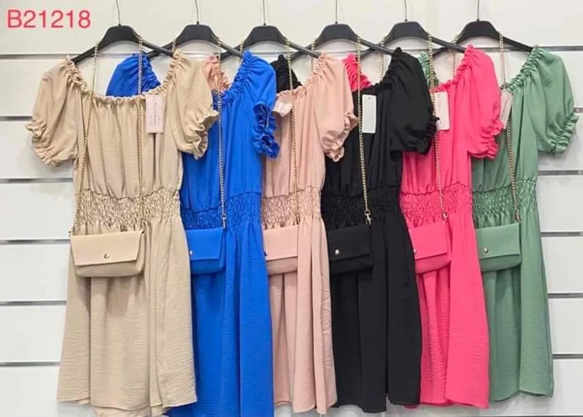 short spanish dress for women khaki/brown,pink - Image 3