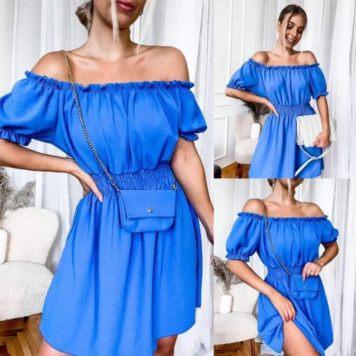 short spanish dress for women khaki/brown,pink - Image 4