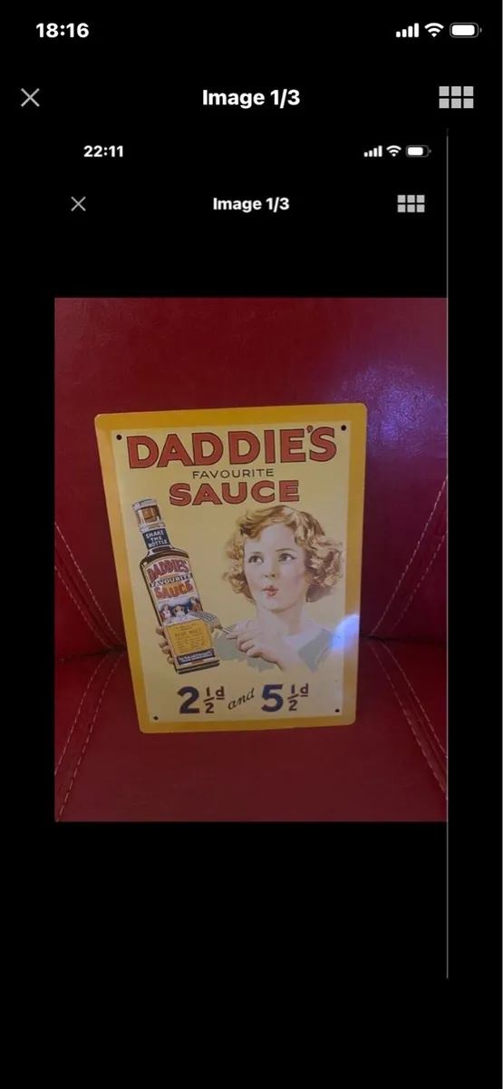 Daddies Favourite Sauce Metal Sign - Image 1