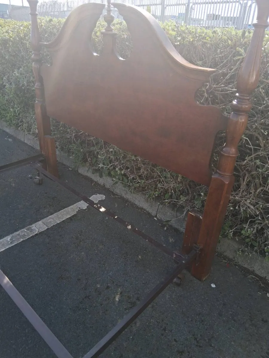 King size bed frame..headboard , base - Image 2