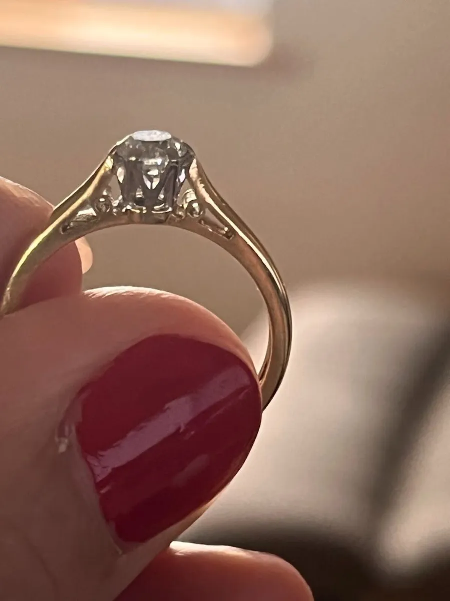 Antique Natural 0.65 ct Solitaire Engagement Ring - Image 3
