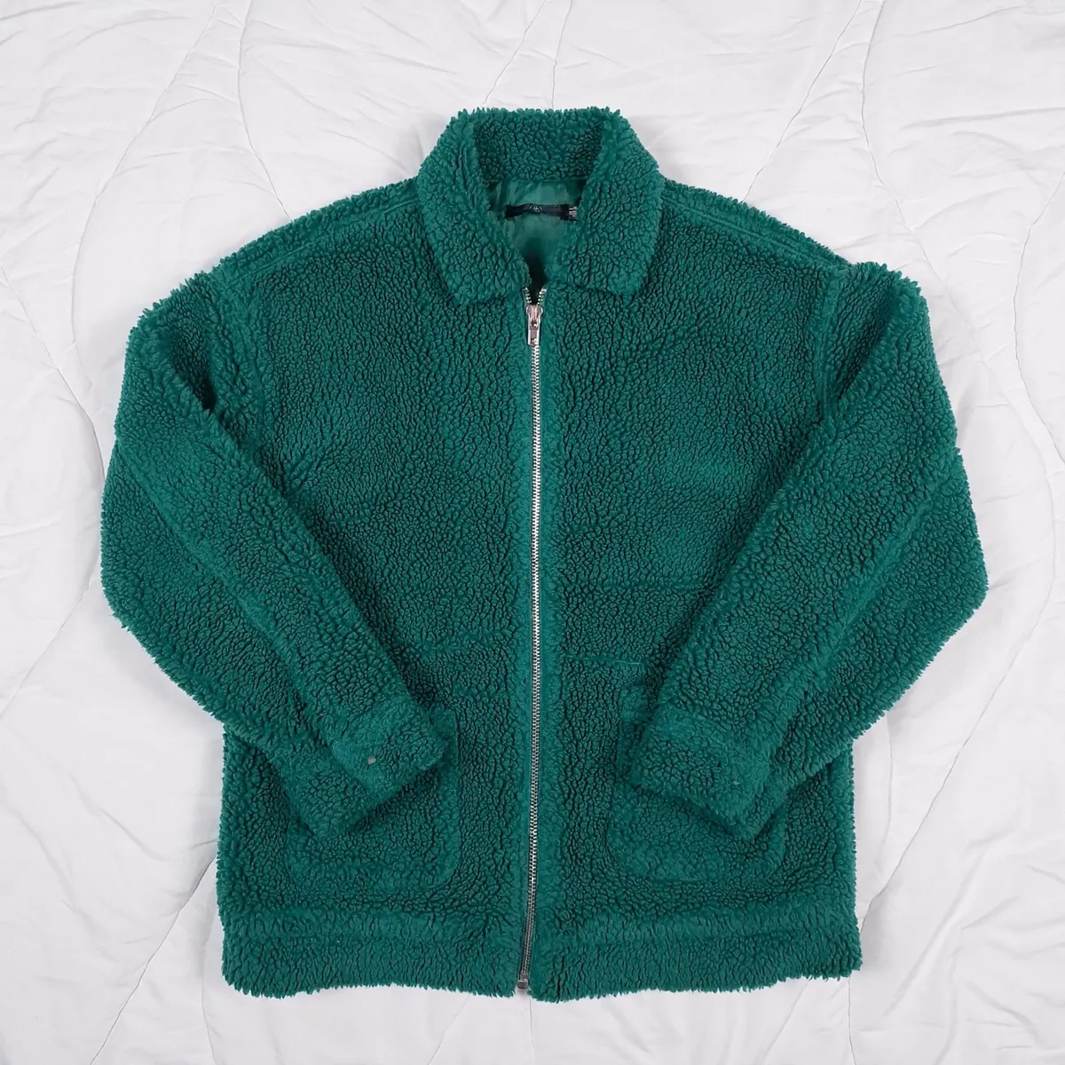 Missguided Green Sherpa Teddy Jacket 8UK/36EU - Image 1