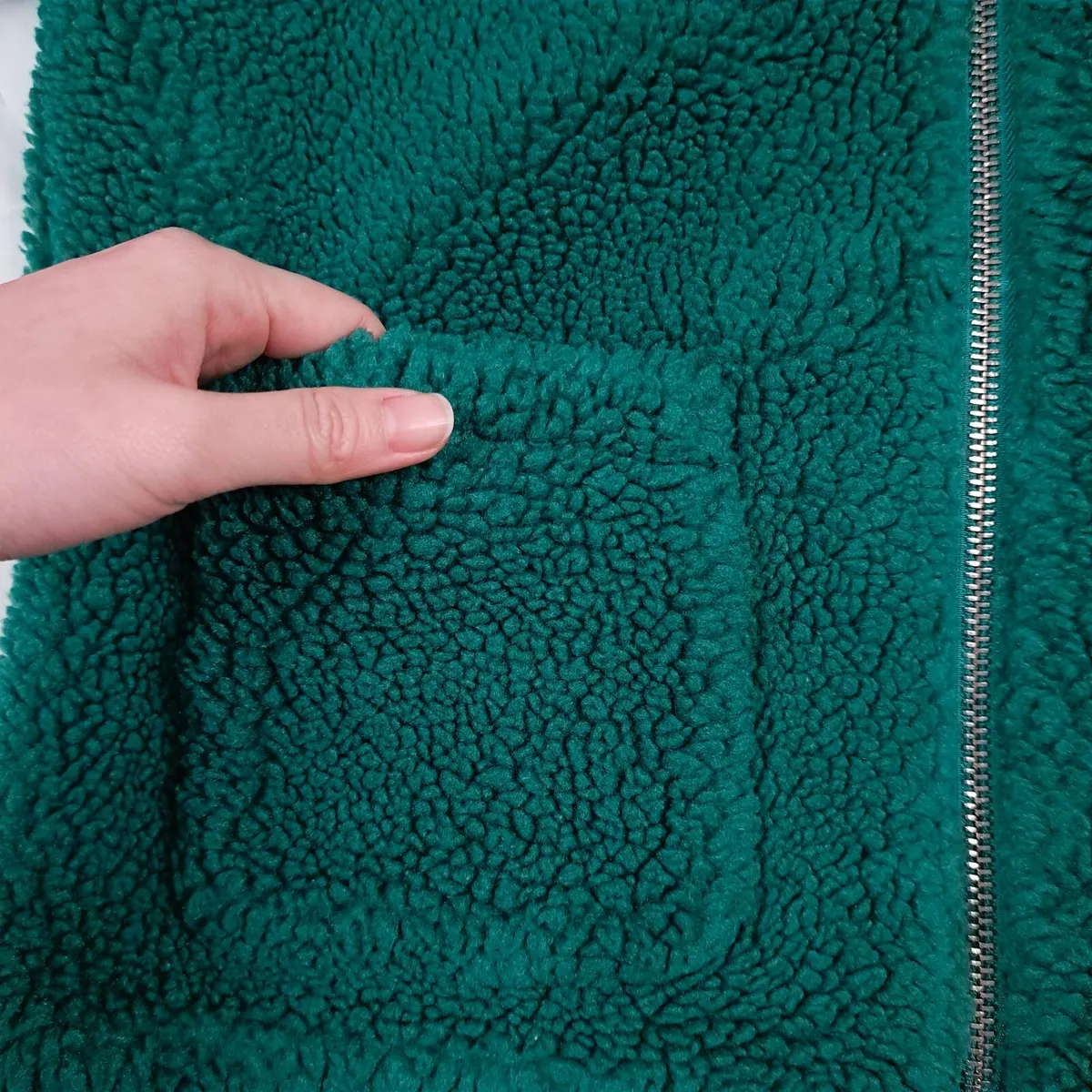 Missguided Green Sherpa Teddy Jacket 8UK/36EU - Image 2