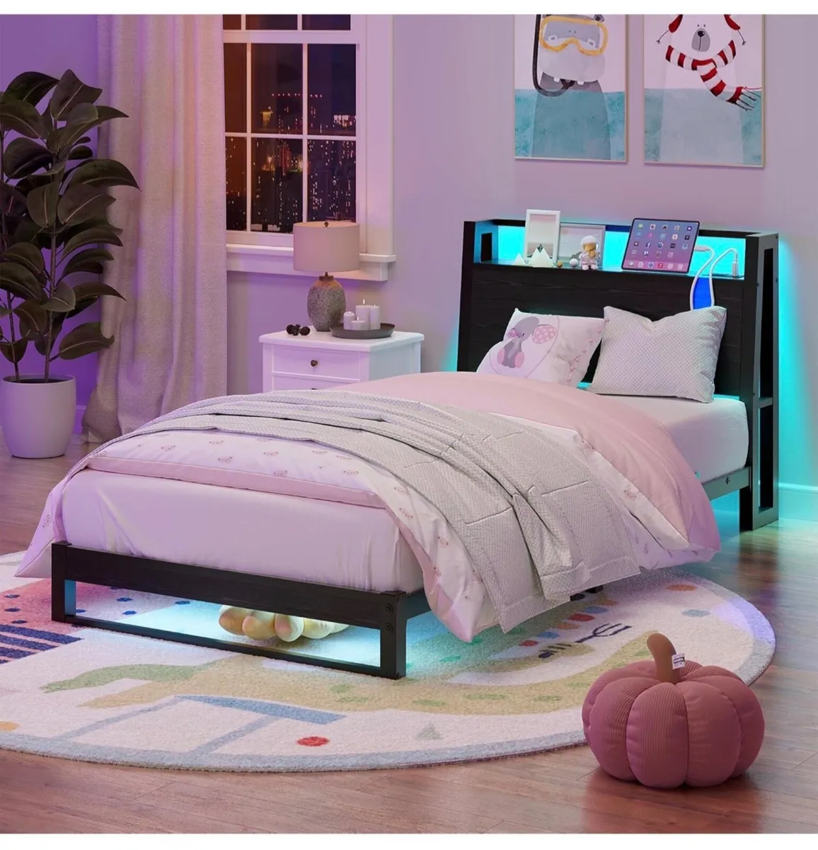 Single Bed with Charging Station and LED - Image 2