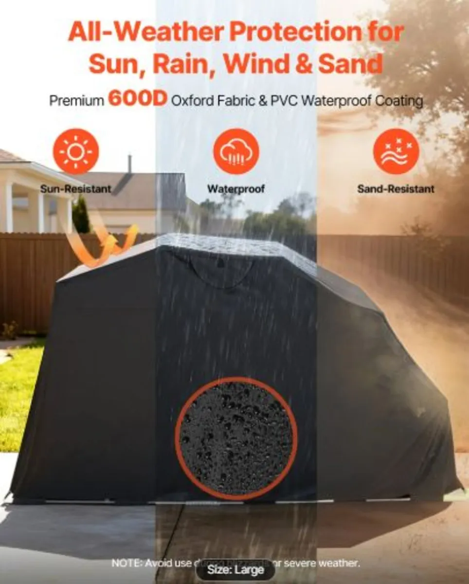 Motorcycle Storage Shelter with Security Lock, - Image 2