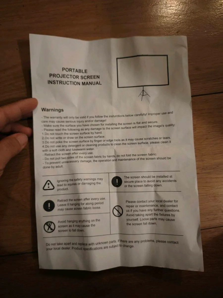 Portable projector screen almost new Dublin - Image 2