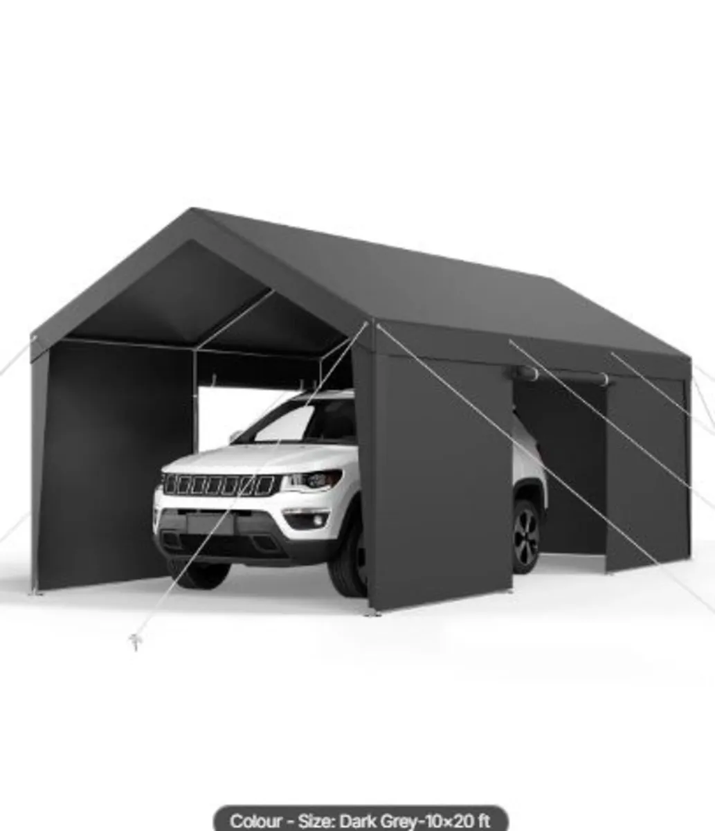 Carport, 10 x 20 FT Outdoor Car Canopy, Potable - Image 1