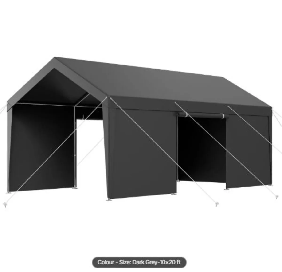 Carport, 10 x 20 FT Outdoor Car Canopy, Potable - Image 3