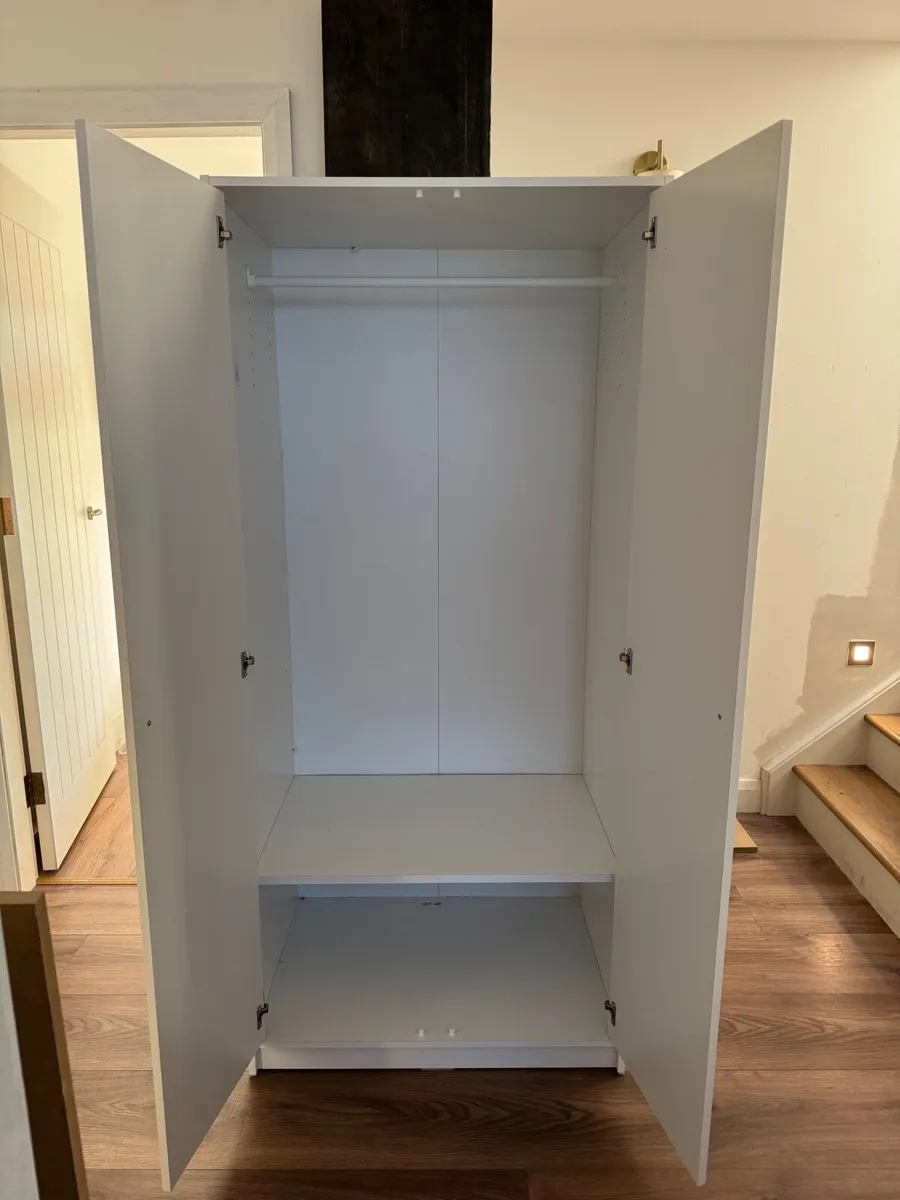 IKEA Kleppstad White 2 Door Wardrobe - Image 2