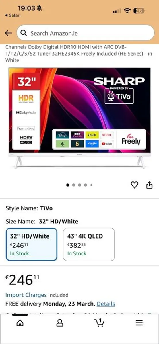 Sharp 32-inch HD Powered by TiVo Smart TV - Image 2