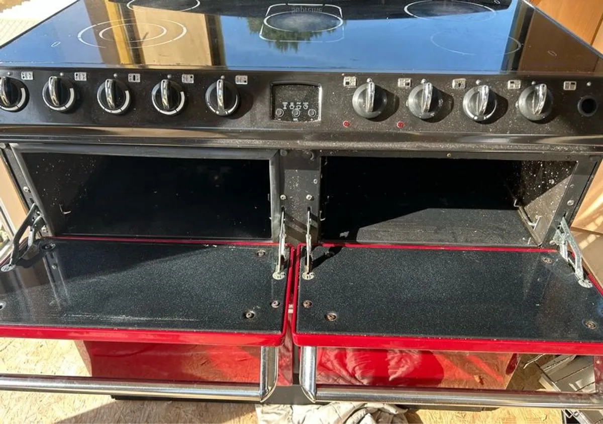 Stanley Supreme Ceramic Hob Range Cooker Red Dual Oven Electric Untested - Image 4