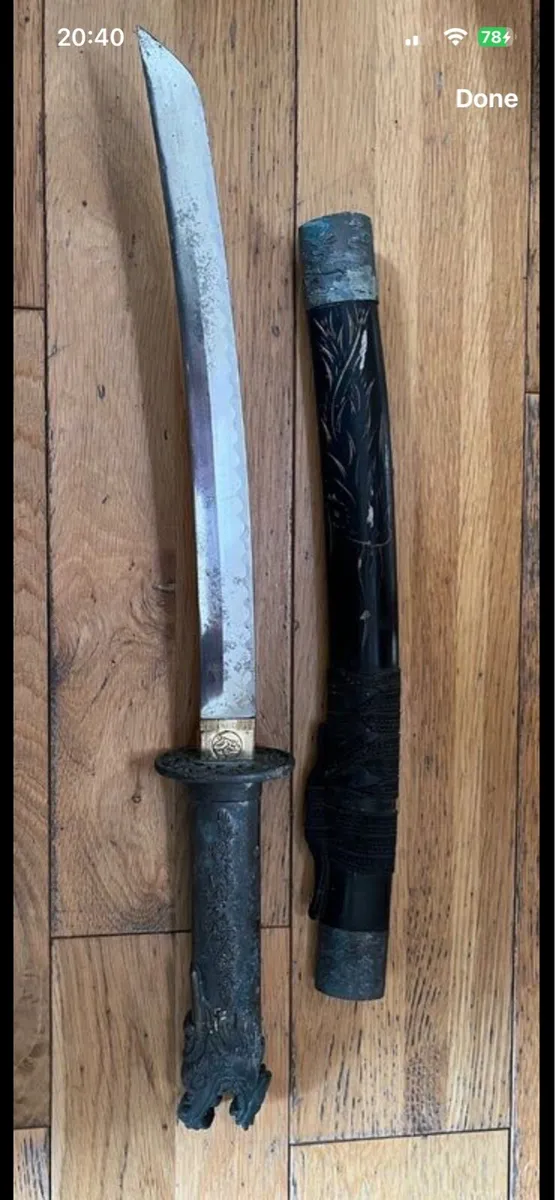 Vintage Chinese Dragon Head Knife - Image 1