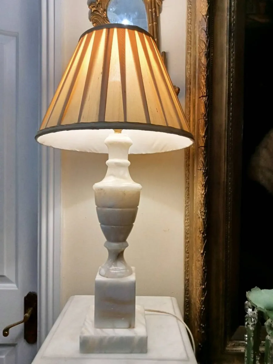 Solid marble lamp Postage available - Image 1
