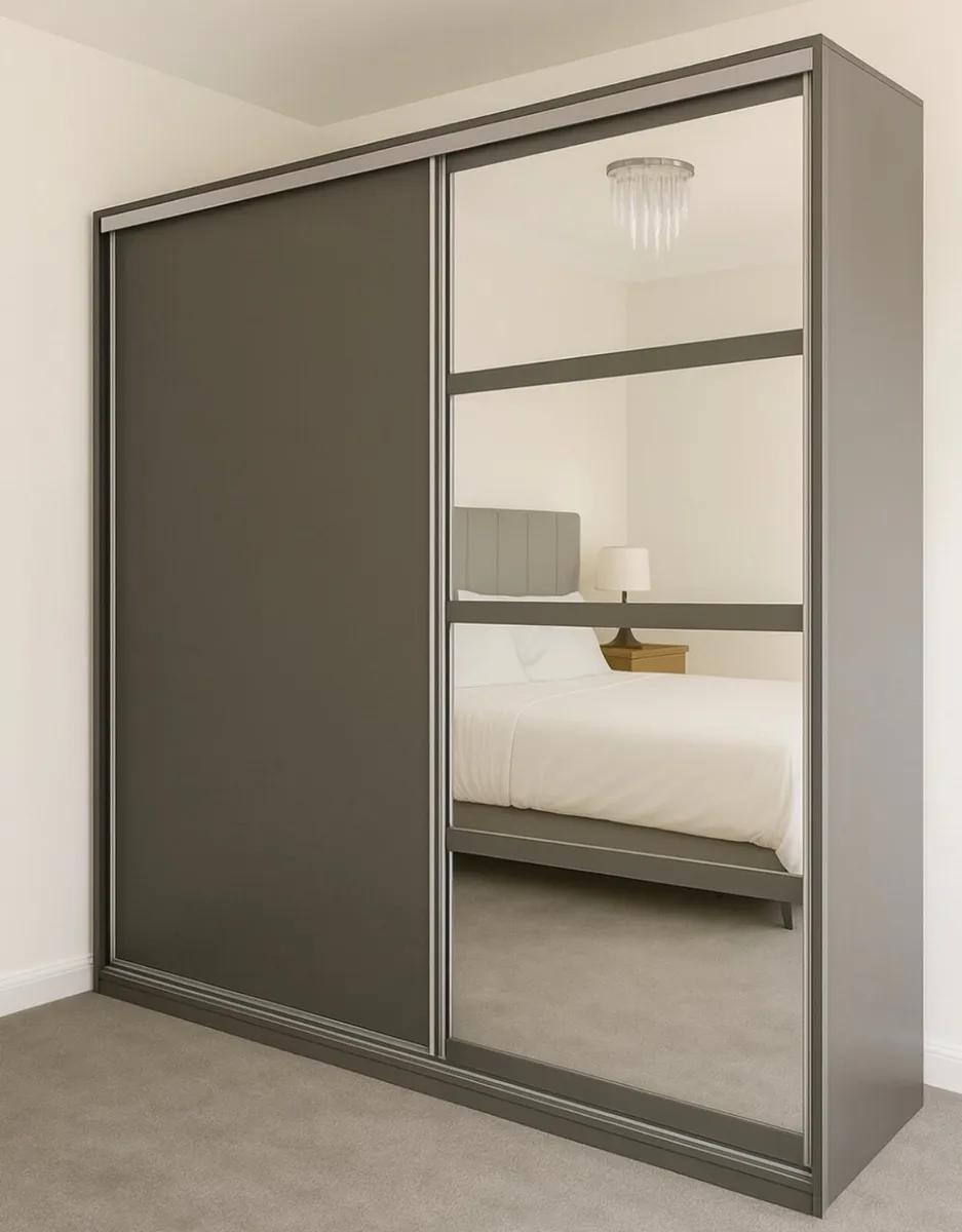 Wardrobe LEO 180cm Graphite *FREE DELIVERY - Image 1