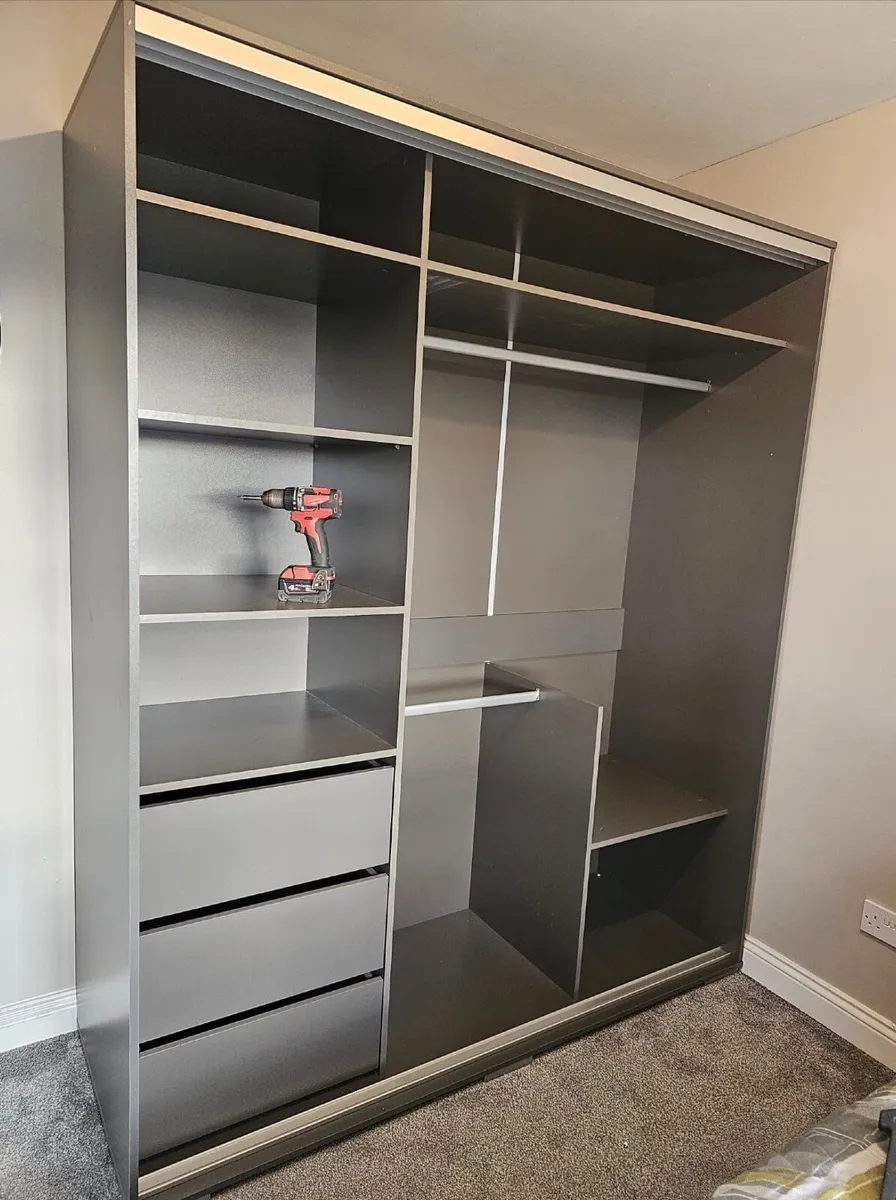 Wardrobe LEO 180cm Graphite *FREE DELIVERY - Image 3