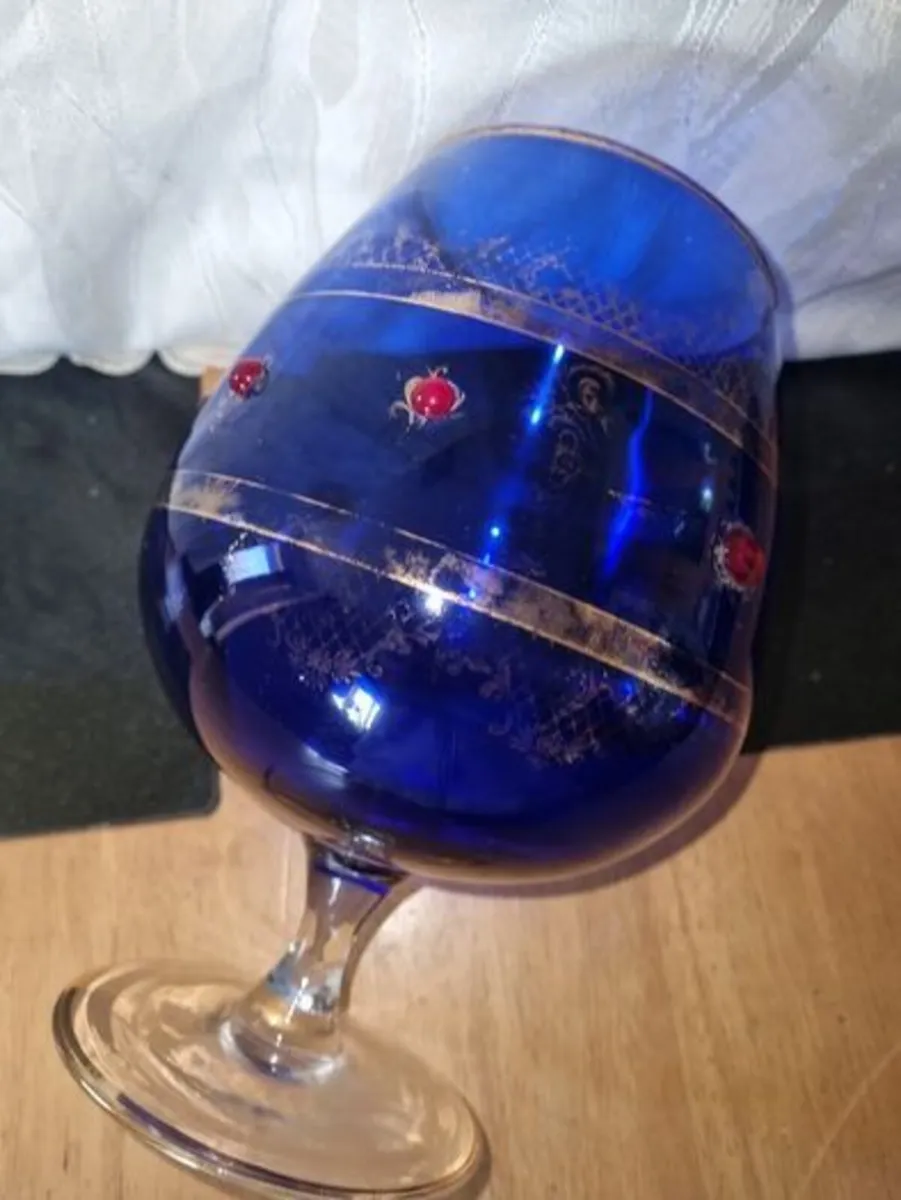 Large vintage Bohemia glass goblet - Image 4