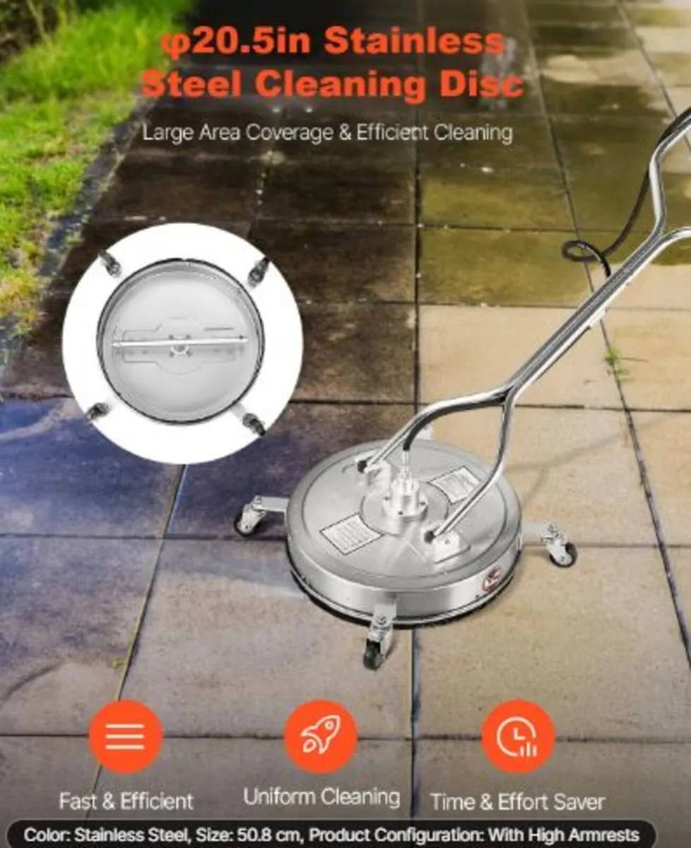 20" Pressure Washer Surface Cleaner, Stainless - Image 4